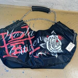 Ed Hardy Black Becca Satchel Bag/purse